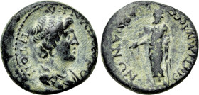 LYDIA. Sardis. Pseudo-autonomous. Time of Nero (54-68). Ae. Ti. Kl. Mnaseas, strategos