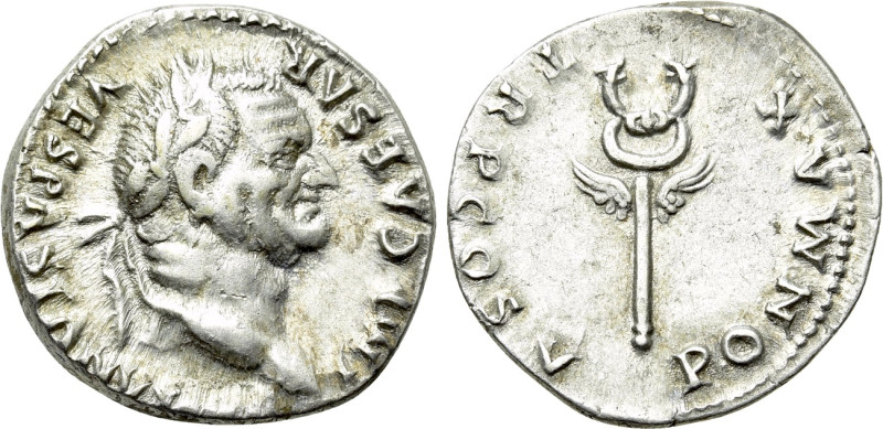 VESPASIAN (69-79). Denarius. Rome. 

Obv: IMP CAESAR VESPASIANVS AVG. 
Laurea...