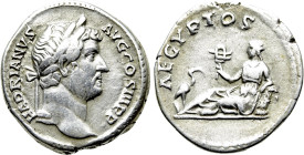 HADRIAN (117-138). Denarius. Rome. "Travel Series" issue