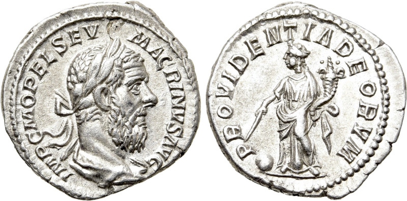 MACRINUS (217-218). Denarius. Rome. 

Obv: IMP C M OPEL SEV MACRINVS AVG. 
La...