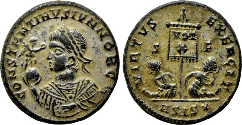 CONSTANTINE II (Caesar, 316-337). Follis. Siscia. 

Obv: CONSTANTINVS IVN NOB ...