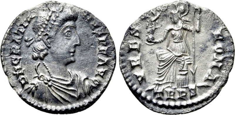 GRATIAN (367-383). Siliqua. Treveri. 

Obv: D N GRATIANVS P F AVG. 
Diademed,...