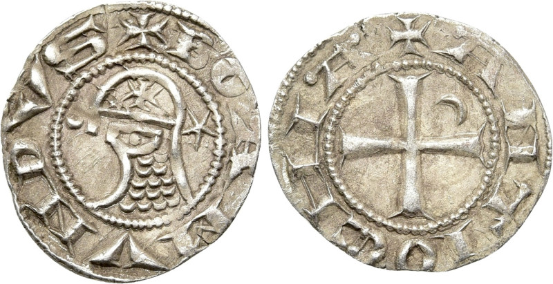 CRUSADERS. Antioch. Bohemund IV or V (1201-1251). Denier. 

Obv: + BOAMVNDVS. ...