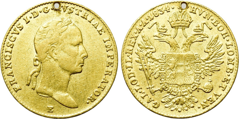 AUSTRIAN EMPIRE. Franz I (1804-1835). GOLD Ducat (1834-E). Alba Iulia. 

Obv: ...