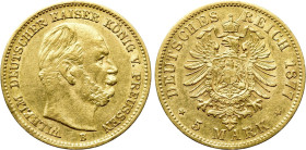 GERMANY. Preußen. Wilhelm I (1861-1888). GOLD 5 Mark (1877-B). Breslau