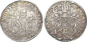 GERMANY. Saxony. Christian II with Johann Georg I and August (1591-1611). Reichstaler (1597-HB). Dresden