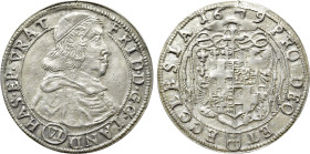 GERMANY. Schlesien-Breslau. Friedrich von Hessen-Darmstadt (1671-1682). 6 Kreuzer (1679)