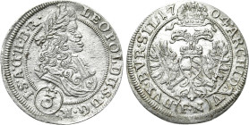 HOLY ROMAN EMPIRE. Leopold I (1657-1705). 3 Kreuzer (1704-FN). Oppeln