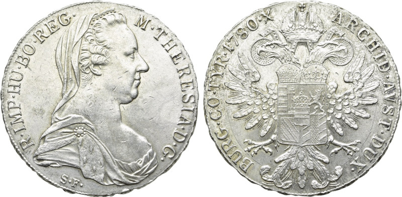 HOLY ROMAN EMPIRE. Maria Theresia (1740-1780). Taler (1780-SF). 

Obv: M THERE...