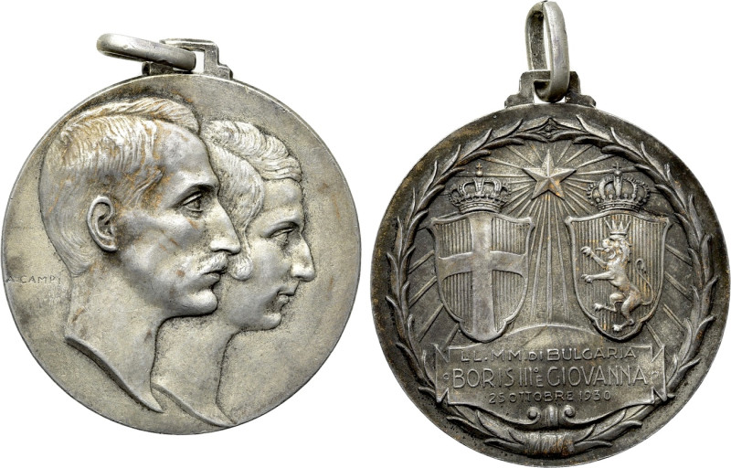 BULGARIA. Boris III (1918-1943). Silvered bronze Medal (1930). Commemorating his...