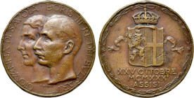 BULGARIA. Boris III (1918-1943). Bronze Medal (1930). Commemorating his marriage to Giovanna di Savoia. Johnson medal by E. Monti