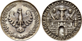 GERMANY. Goslar Wilhelm Ebel, scholar or Germanic law (1908-1980). Silver cast engraved medal