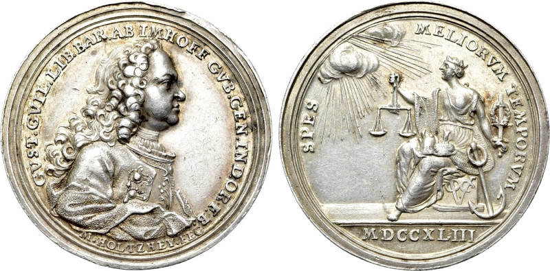 GERMANY. Nürnberg. Gustav Wilhelm Freiherr von Imhoff. Medal (1743). 

Obv: GV...