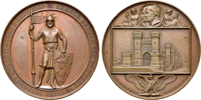 GERMANY. Pommern-Dirschau. Ae Medal (1860). Kullrich. Inauguration of the railwa...