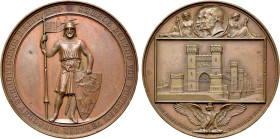 GERMANY. Pommern-Dirschau. Ae Medal (1860). Kullrich. Inauguration of the railway bridge and 600th anniversary of the city