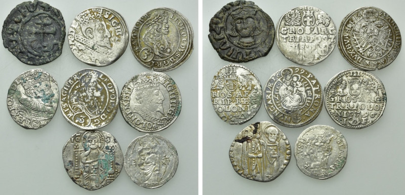 8 Medieval and Modern Coins; Austria, Poland etc. 

Obv: .
Rev: .

. 

Co...