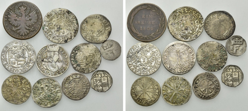 11 Coins of Austria, Tyrol; Bohemia etc. 

Obv: .
Rev: .

. 

Condition: ...