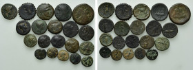 20 Greek Coins (with old collection tickets)