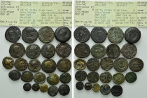 23 Greek and Roman Provincial Coins (with old collection tickets)