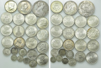 24 Silver Coins; Austria, Germany, Netherlands etc. (Circa 250 gr gross weight).