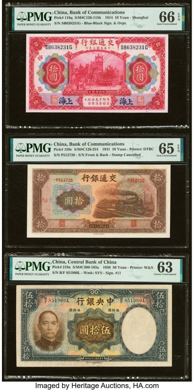 China Bank of Communications 10 (2) Yuan 1.10.1914; 1941 Pick 118q; 159e Two Exa...