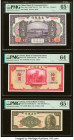 China Bank of Communications 10; 100 Yuan 1941; 1914 Pick 158; 120c Two Examples PMG Choice Uncirculated 64; Gem Uncirculated 65 EPQ; China Central Ba...