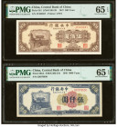 China Central Bank of China 500; 5000 Yuan 1947; 1948 Pick 381; 385A Two Examples PMG Gem Uncirculated 65 EPQ (2). HID09801242017 © 2022 Heritage Auct...