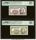 China Central Bank of China 10; 20 Cents 1949 Pick 433; 436 Two Examples PMG Superb Gem Unc 67 EPQ; Gem uncirculated 65 EPQ. HID09801242017 © 2022 Her...