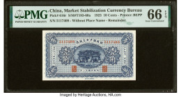 China Market Stabilization Currency Bureau 10 Cents 1.6.1923 Pick 616r S/M#T183-60a Remainder PMG Gem Uncirculated 66 EPQ. HID09801242017 © 2022 Herit...