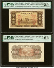 China People's Bank of China 10,000 Yuan 1949 Pick 853cS1 Front and Back Specimen PMG About Uncirculated 55; Uncirculated 62. Previous mounting, paper...