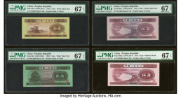 China People's Bank of China 1; 2; 5 (2) Jiao 1953 Pick 863; 864; 865a; 865b Four Examples PMG Superb Gem Unc 67 EPQ (4). HID09801242017 © 2022 Herita...