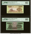 China People's Bank of China 1; 2 Jiao 1953 Pick 863; 864 Two Examples PMG Gem Uncirculated 65 EPQ; Gem Uncirculated 66 EPQ. HID09801242017 © 2022 Her...