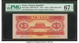 China People's Bank of China 1 Yuan 1953 Pick 866 S/M#C283-10 PMG Superb Gem Unc 67 EPQ. HID09801242017 © 2022 Heritage Auctions | All Rights Reserved...