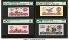 China People's Bank of China 1 (2); 5; 10 Yuan 1960 (3); 1965 Pick 874b; 874c; 876b; 879a Four Examples PMG Superb Gem Unc 67 EPQ (4). HID09801242017 ...