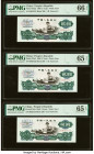 China People's Bank of China 2 Yuan 1960 Pick 875a2 Five Consecutive Examples PMG Gem Uncirculated 66 EPQ (3); Gem Uncirculated 65 EPQ (2). HID0980124...