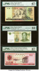 China People's Bank of China 50 Yuan 1990 Pick 888b PMG Superb Gem Unc 67 EPQ; Serial Number 1 China People's Bank of China 1 Yuan 1999 Pick 895b PMG ...