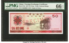 China Bank of China, Foreign Exchange Certificate 50 Yuan 1979 Pick FX6s Specimen PMG Gem Uncirculated 66 EPQ. HID09801242017 © 2022 Heritage Auctions...