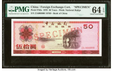 China Bank of China, Foreign Exchange Certificate 50 Yuan 1979 Pick FX6s Specimen PMG Choice Uncirculated 64 EPQ. HID09801242017 © 2022 Heritage Aucti...
