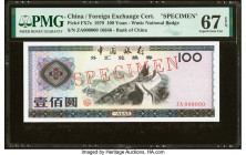 China Bank of China, Foreign Exchange Certificate 100 Yuan 1979 Pick FX7s Specimen PMG Superb Gem Unc 67 EPQ. HID09801242017 © 2022 Heritage Auctions ...