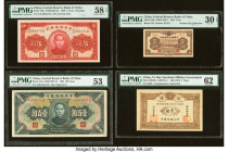 China Central Reserve Bank of China 5; 100 Yuan; 1 Fen 1940; 1942; 1938 Pick J10e; J14a; J46a Three Examples PMG Choice About Unc 58 EPQ; About Uncirc...