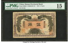 China Hunan Bank 5 Taels 1912 Pick S2033 S/M#H167-21 PMG Choice Fine 15. HID09801242017 © 2022 Heritage Auctions | All Rights Reserved