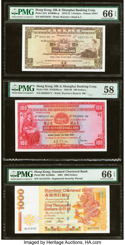 Hong Kong Hongkong & Shanghai Banking Corp. 5 Dollars 31.10.1973 Pick 181f KNB68...