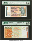Hong Kong Standard Chartered Bank 20; 1000 Dollars 1.1.1992; 1.7.2003 Pick 279b*; 295* Two Replacement Examples PMG Gem Uncirculated 65 EPQ; Superb Ge...