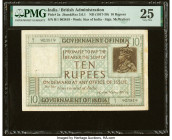 India Government of India 10 Rupees ND (1917-30) Pick 5a Jhun3.6.1 PMG Very Fine 25. Spindle hole at issue. HID09801242017 © 2022 Heritage Auctions | ...