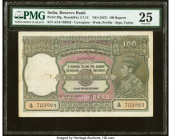 India Reserve Bank of India 100 Rupees ND (1937) Pick 20g Jhun4.7.1C PMG Very Fine 25. Staple holes at issue and spindle holes noted. HID09801242017 ©...