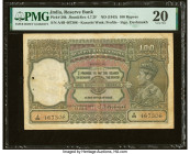 India Reserve Bank of India 100 Rupees ND (1943) Pick 20k Jhun4.7.2F PMG Very Fine 20. Staple hole at issue, ink and an annotation noted. HID098012420...