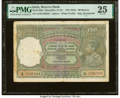 India Reserve Bank of India 100 Rupees ND (1943) Pick 20m Jhun4.7.2G PMG Very Fine 25. Staple holes at issue and tears are noted on this example. HID0...