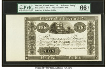 Ireland Ulster Bank Limited 10 Pounds ND (Circa 1920's) Pick UNL Printer's Essay PMG Gem Uncirculated 66 EPQ. HID09801242017 © 2022 Heritage Auctions ...