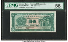 Macau Banco Nacional Ultramarino 5 Patacas 16.11.1945 Pick 29 KNB35a PMG About Uncirculated 55. HID09801242017 © 2022 Heritage Auctions | All Rights R...
