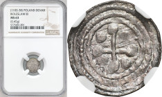 Medieval coins
POLSKA / POLAND / POLEN / SCHLESIEN

Bolesław III Krzywousty (1107-1138). Denar, NGC MS63 - BEAUTIFUL 

Aw.: Rycerz przebijający w...